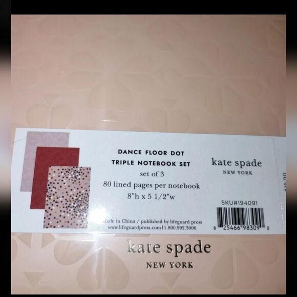 kate spade™ Dance Floor Dot Notebook 3 pack sealed - Picture 2 of 6